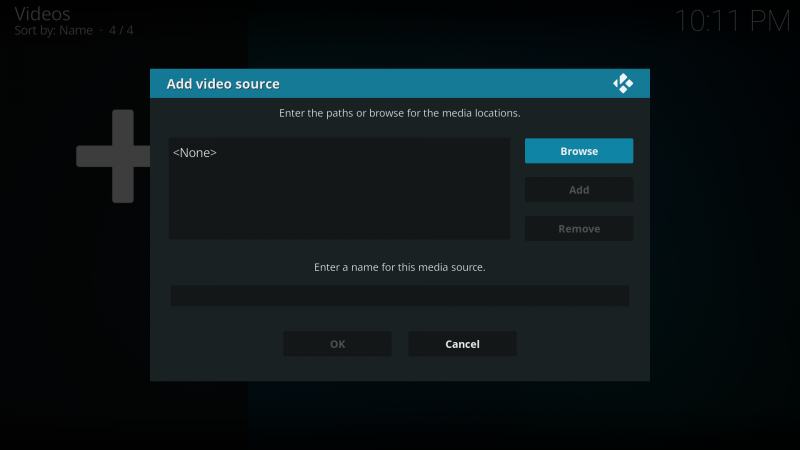 browse video on kodi